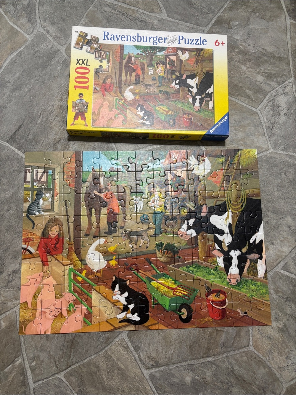 Ravensburger Colorful Farm Puzzle with Barnyard Animals 100 piece XXL 6+